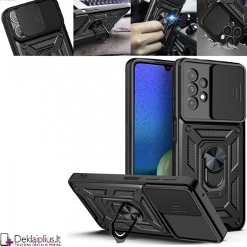 5in1 smūgiams atsparus dėklas su žiedu ir kameros apsauga - juodas (Samsung A13 4G)